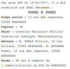 publication legale sarl bordeaux